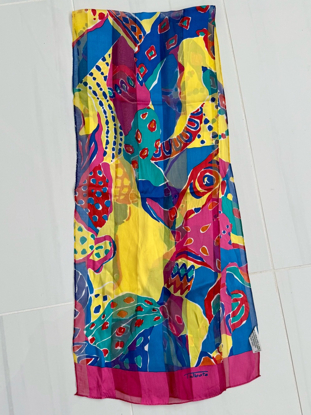 Talbots Multicolor Silk Scarf - Picture 2 of 5